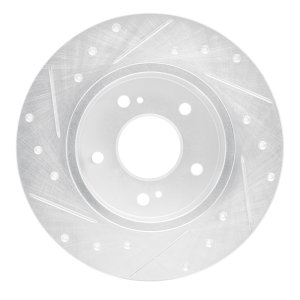 Infiniti I30 Brake Rotor (1) - Rear Right - R1 Concepts - Drilled & Slotted - Silver - `94-`04